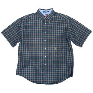 VINTAGE Men's TOMMY HILFIGER Plaid Button-Down Dress‎ Shirt- Size L